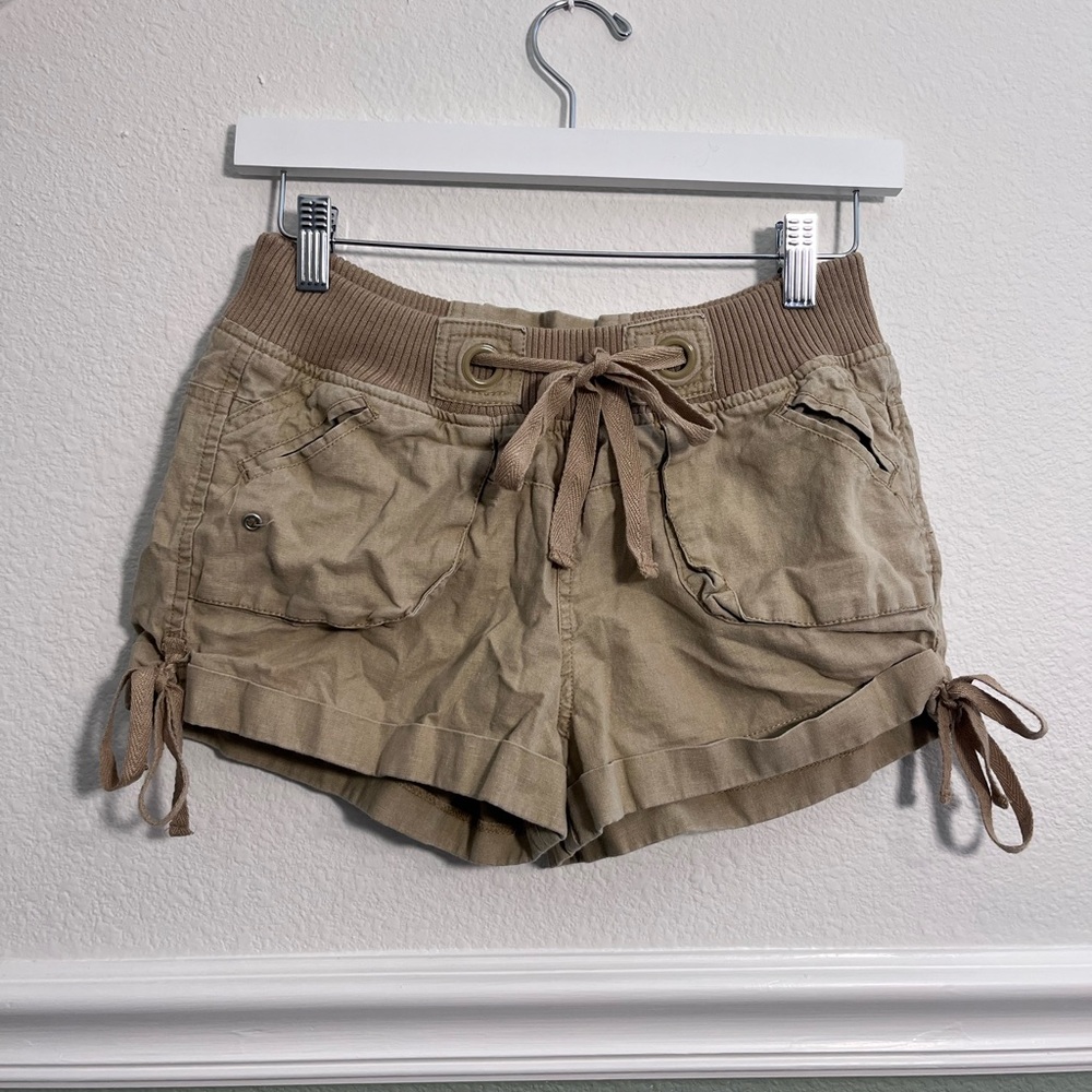 Mossimo Supply Co Tan Cargo Shorts with Adjustable Waistband